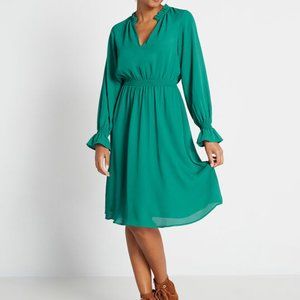 Modcloth Forest Green Heaven Sent Midi Dress